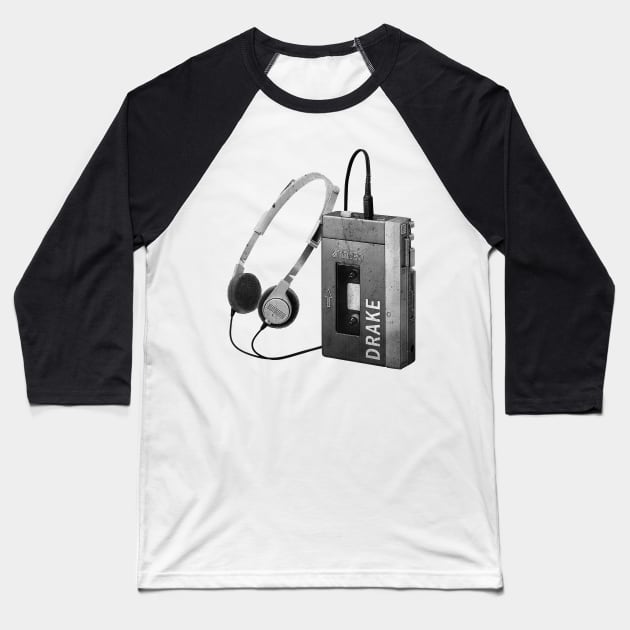 Walkman Play Drake Songs Baseball T-Shirt by XRODOX XLOROX